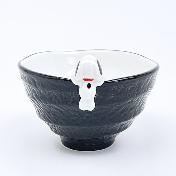 スヌーピー フィギュア付き茶碗 ブラック 食器 SNOOPY 商品画像5：キャラグッズPERFECT WORLD TOKYO