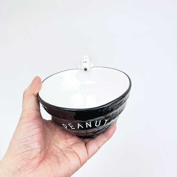 スヌーピー フィギュア付き茶碗 ブラック 食器 SNOOPY 商品画像7：キャラグッズPERFECT WORLD TOKYO