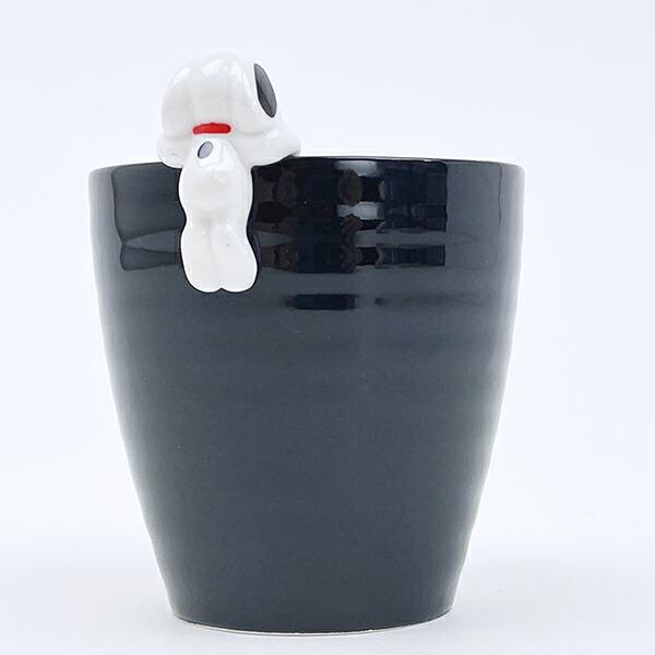 スヌーピー フィギュア付き湯飲み ブラック コップ SNOOPY 商品画像3：キャラグッズPERFECT WORLD TOKYO