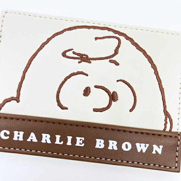 スヌーピー チャーリー・ブラウン フェイスアップ 刺しゅう シングルパスケース 定期入れ SNOOPY 商品画像2：キャラグッズPERFECT WORLD TOKYO