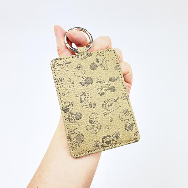 スヌーピー シングルパスケース エンボス ベージュ SNOOPY 商品画像4：キャラグッズPERFECT WORLD TOKYO