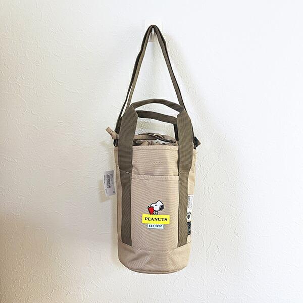 スヌーピー ドラムショルダーバッグ ベージュ RE-PET SNOOPY 商品画像7：キャラグッズPERFECT WORLD TOKYO