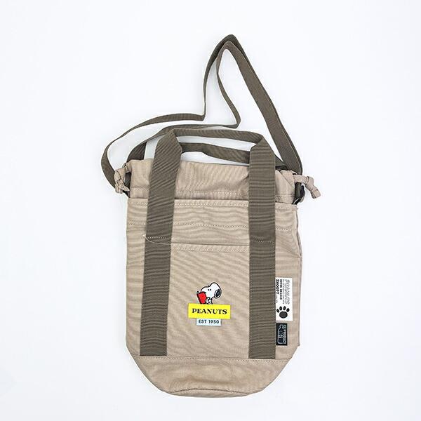 スヌーピー ドラムショルダーバッグ ベージュ RE-PET SNOOPY