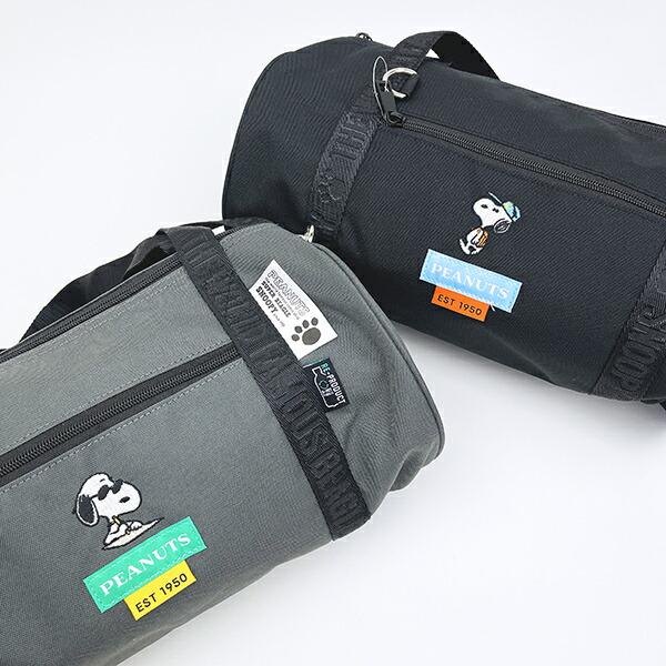 スヌーピー ショルダー付きロールボストンバッグ ブラック 2WAY RE-PET SNOOPY 商品画像8：キャラグッズPERFECT WORLD TOKYO