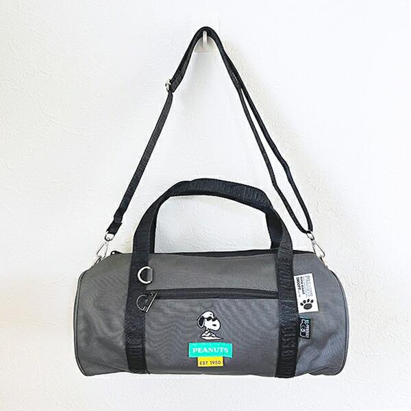 スヌーピー ジョー・クール ショルダー付きロールボストンバッグ グレー 2WAY･･･