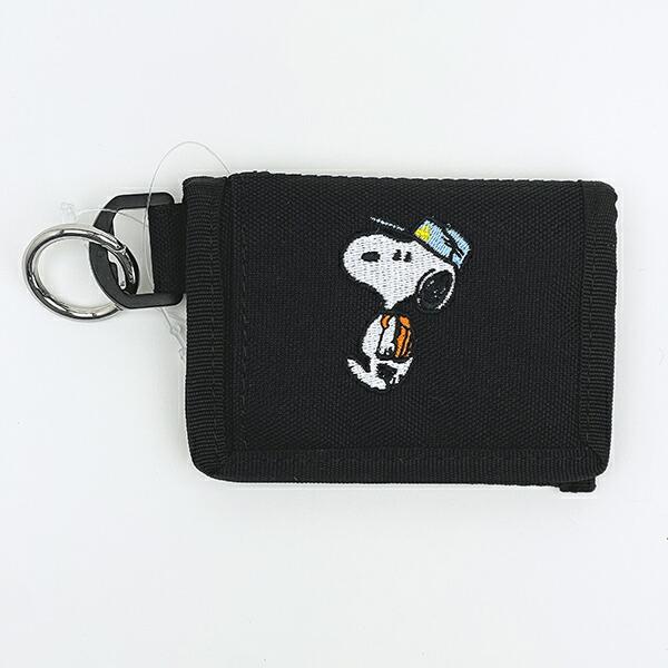 スヌーピー 二つ折りコインポーチ ブラック SNOOPY