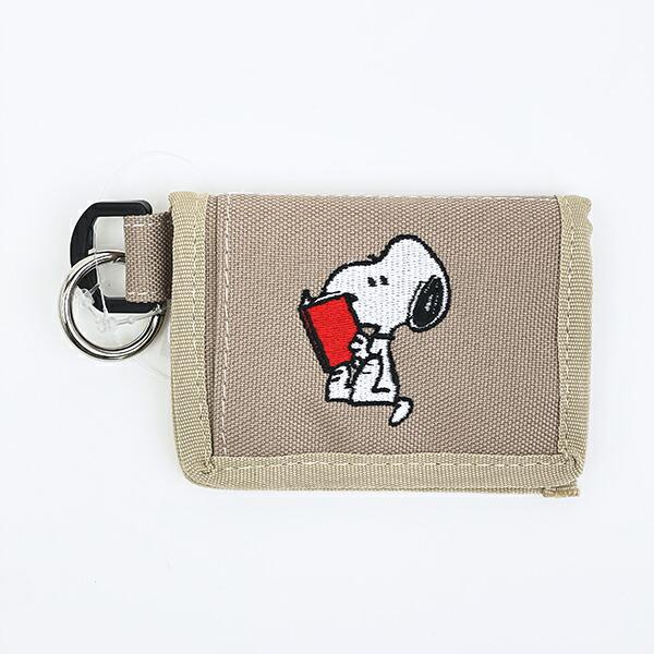 スヌーピー 二つ折りコインポーチ ベージュ SNOOPY