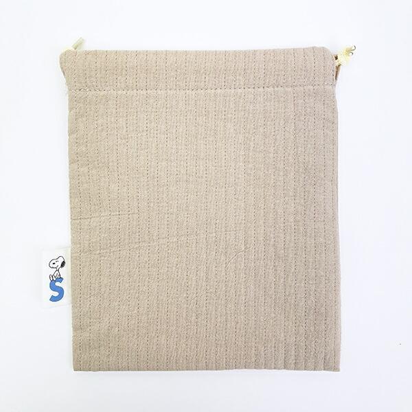 スヌーピー メッシュ付き巾着 ベージュ カート ポーチ SNOOPY 商品画像3：キャラグッズPERFECT WORLD TOKYO