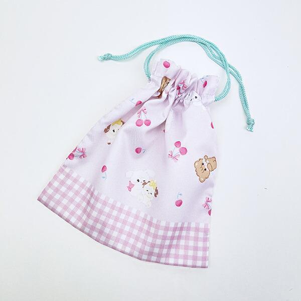 mikko illustrations ミッコ 巾着(M) ピンク 日本製 商品画像4：キャラグッズPERFECT WORLD TOKYO