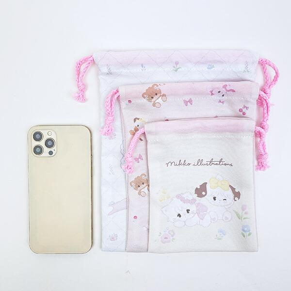 mikko illustrations ミッコ 3P巾着 商品画像3：キャラグッズPERFECT WORLD TOKYO