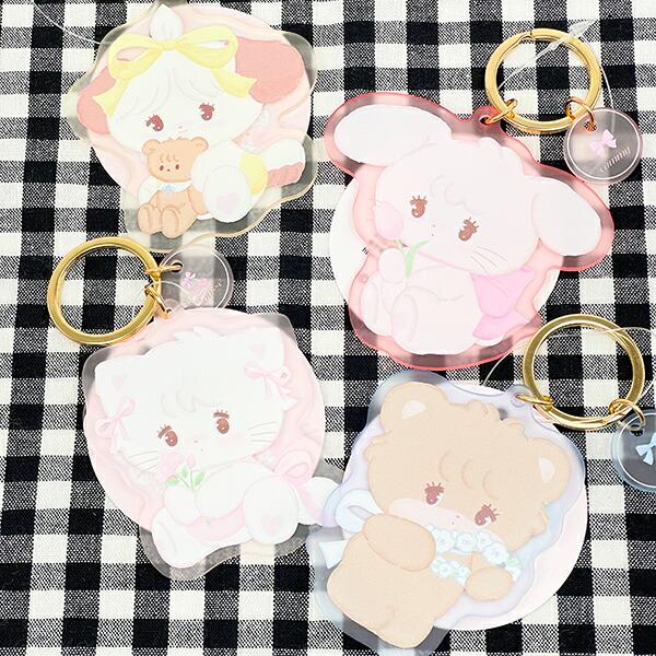 mikko illustrations ミッコ キャミー アクリル染色キーホルダー (ピンク) 商品画像4：キャラグッズPERFECT WORLD TOKYO