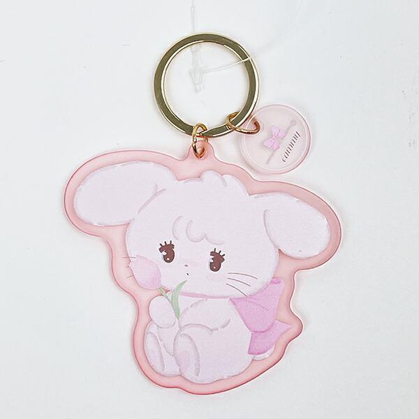 mikko illustrations ミッコ キャミー アクリル染色キーホルダー (ピンク)