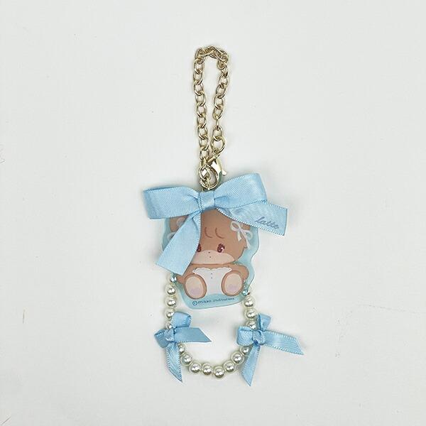 mikko illustrations ミッコ ラテ アクリルキーホルダー (ブルー)