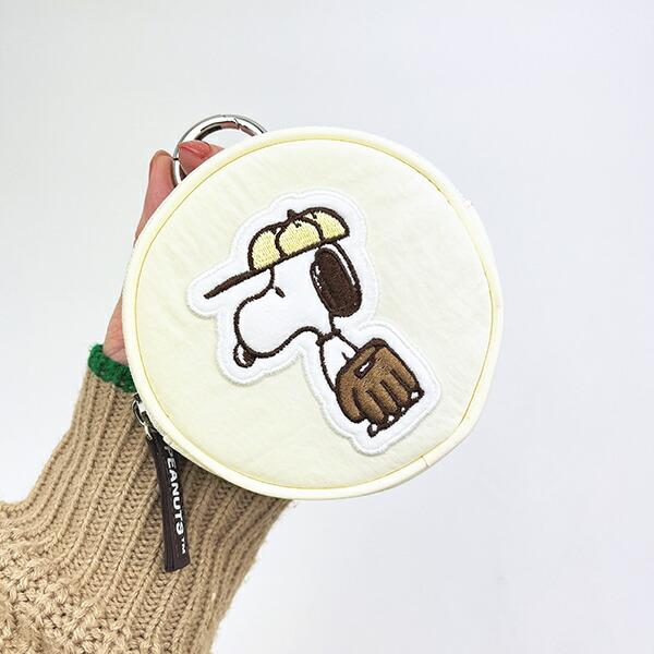 スヌーピー サークルポーチ アイボリー ベースボール SNOOPY 商品画像5：キャラグッズPERFECT WORLD TOKYO