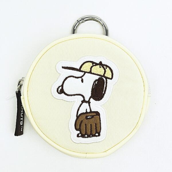 スヌーピー サークルポーチ アイボリー ベースボール SNOOPY