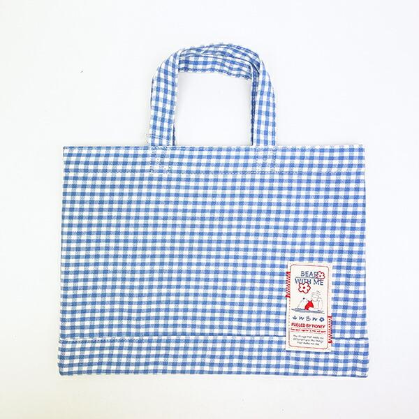 ディズニー くまのプーさん ミニレッスントートバッグ ブルー ギンガムチェッ･･･