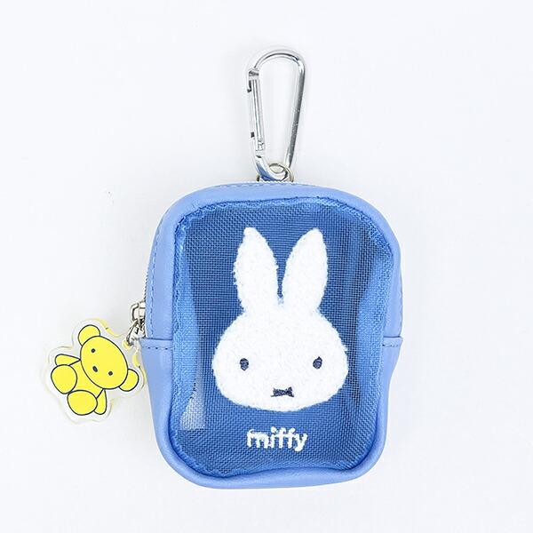 ミッフィー miffy カナビラ付きミニポーチ (ブルー) ブルードレスシリーズ