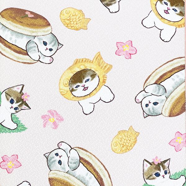 モフサンド 和菓子 ちりめん フリーケース ピンク 商品画像2：キャラグッズPERFECT WORLD TOKYO