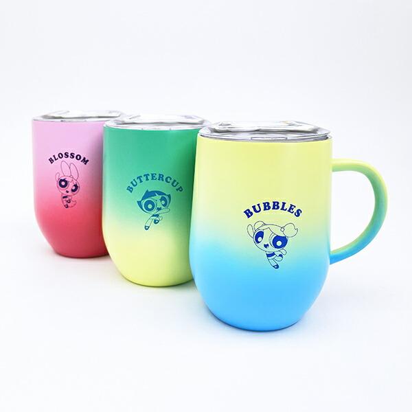 パワーパフガールズ ブロッサム グラデーション 蓋つき ステンレスマグカップ コップ パワパフ 商品画像8：キャラグッズPERFECT WORLD TOKYO