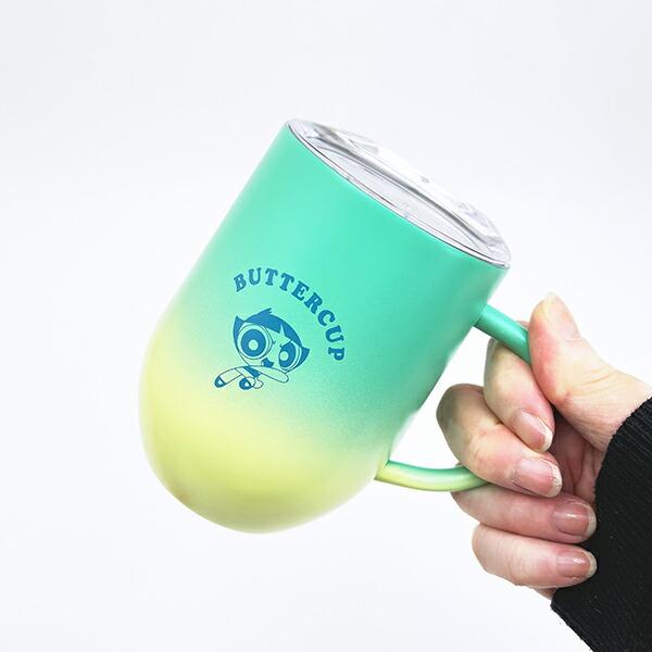 パワーパフガールズ バターカップ グラデーション 蓋つき ステンレスマグカップ コップ パワパフ 商品画像6：キャラグッズPERFECT WORLD TOKYO
