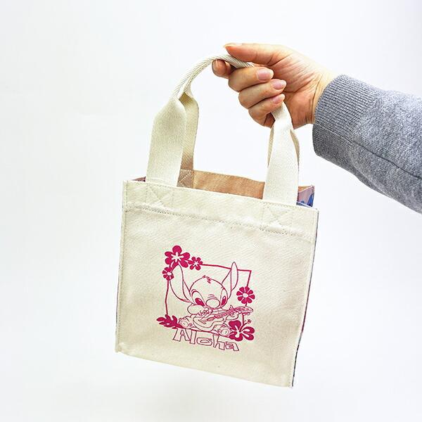 ディズニー スティッチ ミニスクエアトートバッグ (ピンク) ハワイアンシリーズ Disney 商品画像6：キャラグッズPERFECT WORLD TOKYO