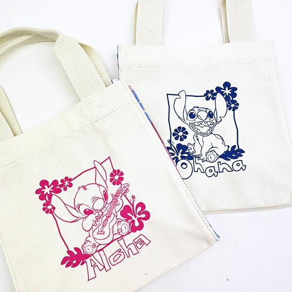 ディズニー スティッチ ミニスクエアトートバッグ (ピンク) ハワイアンシリーズ Disney 商品画像8：キャラグッズPERFECT WORLD TOKYO