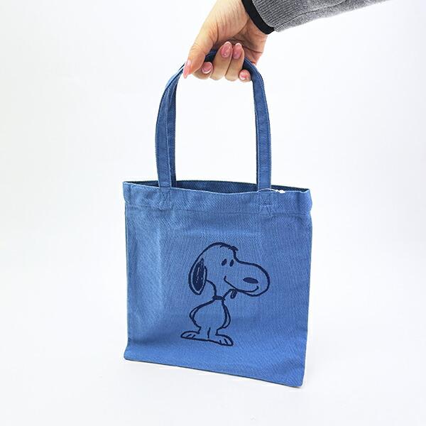スヌーピー 刺繍ミニトートバッグ ネイビー ランチ SNOOPY 商品画像5：キャラグッズPERFECT WORLD TOKYO