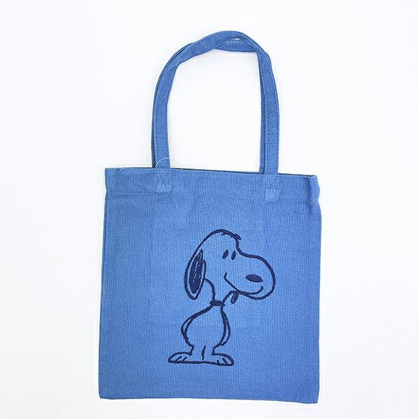 スヌーピー 刺繍ミニトートバッグ ネイビー ランチ SNOOPY 商品画像1：キャラグッズPERFECT WORLD TOKYO