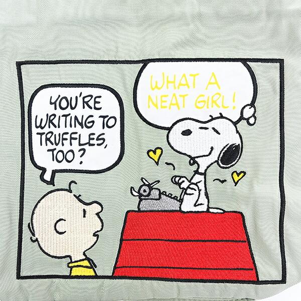 スヌーピー チャーリーブラウン ＡＬＬ刺しゅうショルダー巾着バッグ タイプライター SNOOPY 商品画像3：キャラグッズPERFECT WORLD TOKYO