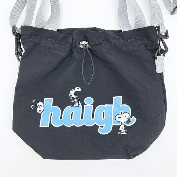 スヌーピー 巾着ショルダーバッグ ブラック SNOOPY 商品画像2：キャラグッズPERFECT WORLD TOKYO