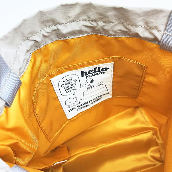 スヌーピー チャーリーブラウン 巾着ショルダーバッグ ベージュ SNOOPY 商品画像4：キャラグッズPERFECT WORLD TOKYO