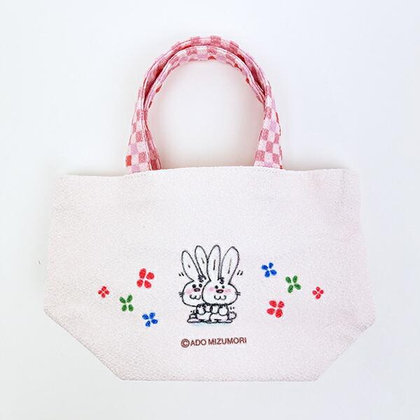 水森亜土 ミニトートバッグ うさぎ 日本製 商品画像4：キャラグッズPERFECT WORLD TOKYO