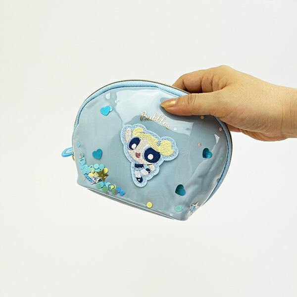パワーパフガールズ バブルス シャカシャカラウンドポーチ ブルー 商品画像8：キャラグッズPERFECT WORLD TOKYO