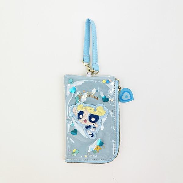 パワーパフガールズ バブルス シャカシャカキーパスポーチ ブルー パスケース