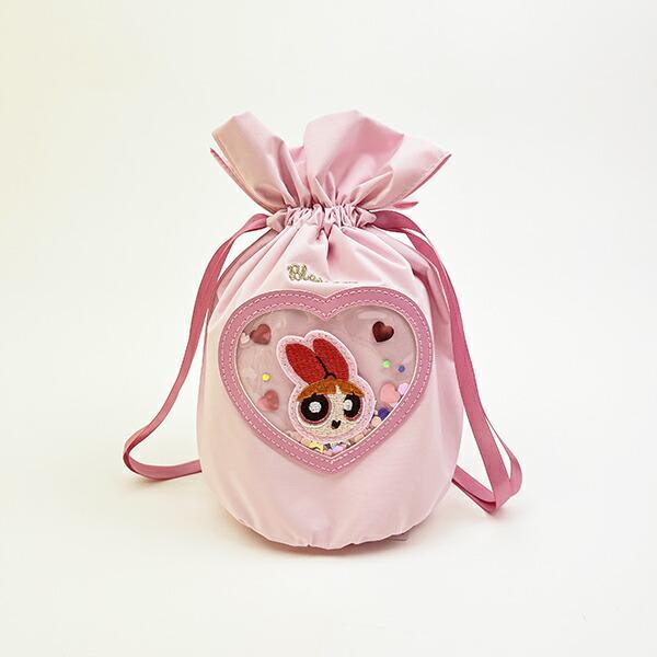 パワーパフガールズ ブロッサム シャカシャカ巾着 ピンク 小物入れ 商品画像5：キャラグッズPERFECT WORLD TOKYO