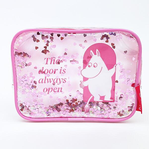 ムーミン シャカシャカポーチ ピンク 80周年アート MOOMIN