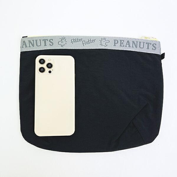 スヌーピー ウッドストック フラットポーチ ブラック SNOOPY 商品画像3：キャラグッズPERFECT WORLD TOKYO