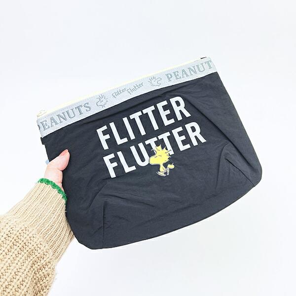 スヌーピー ウッドストック フラットポーチ ブラック SNOOPY 商品画像6：キャラグッズPERFECT WORLD TOKYO