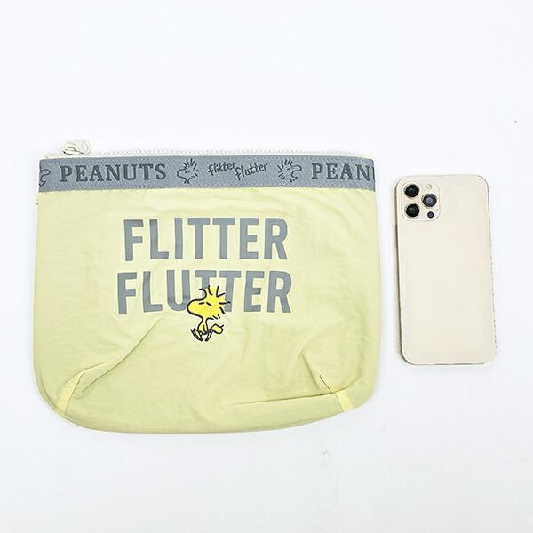 スヌーピー ウッドストック フラットポーチ イエロー SNOOPY 商品画像3：キャラグッズPERFECT WORLD TOKYO