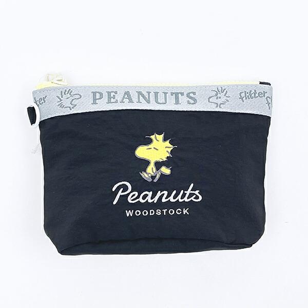 スヌーピー ウッドストック ラウンドボトムポーチ ブラック SNOOPY 商品画像2：キャラグッズPERFECT WORLD TOKYO