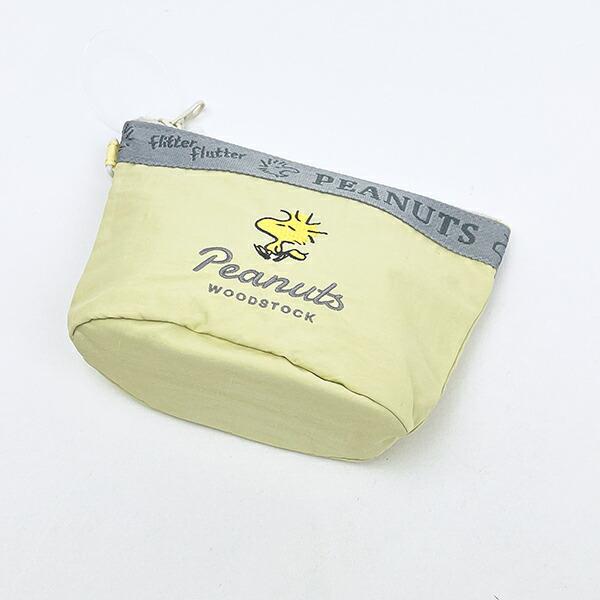 スヌーピー ウッドストック ラウンドボトムポーチ イエロー SNOOPY 商品画像2：キャラグッズPERFECT WORLD TOKYO