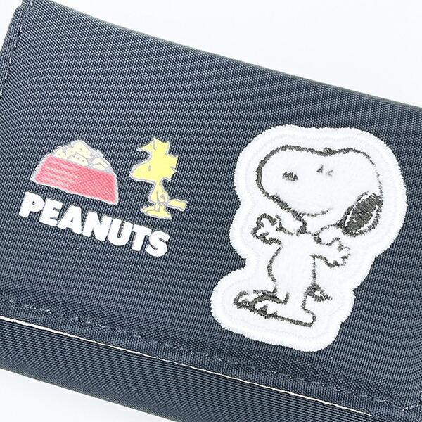 スヌーピー コンパクト三つ折り財布 ブラック SNOOPY 商品画像2：キャラグッズPERFECT WORLD TOKYO