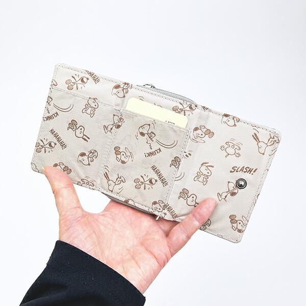 スヌーピー ジョー・クール コンパクト三つ折り財布 グレー SNOOPY 商品画像6：キャラグッズPERFECT WORLD TOKYO