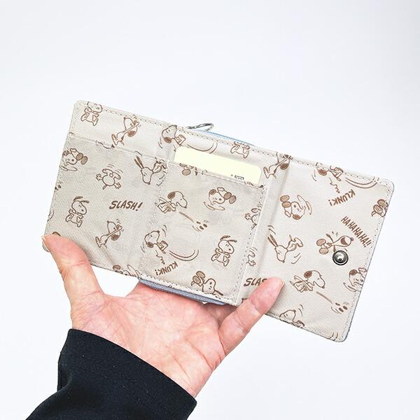 スヌーピー ウッドストック コンパクト三つ折り財布 ブルー SNOOPY 商品画像6：キャラグッズPERFECT WORLD TOKYO