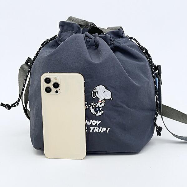 スヌーピー enjoyyourtrip 巾着ショルダーバッグ SNOOPY 商品画像5：キャラグッズPERFECT WORLD TOKYO