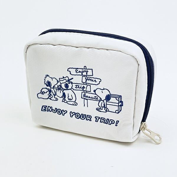 スヌーピー enjoy your trip ミニスクエアポーチ SNOOPY 商品画像3：キャラグッズPERFECT WORLD TOKYO