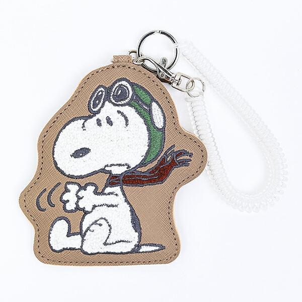 スヌーピー ダイカット刺繍パスケース ベージュ SNOOPY 商品画像1：キャラグッズPERFECT WORLD TOKYO
