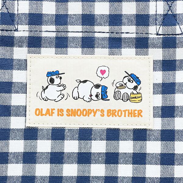 スヌーピー オラフ ランチトートバッグ ネイビーチェック SNOOPY 商品画像2：キャラグッズPERFECT WORLD TOKYO