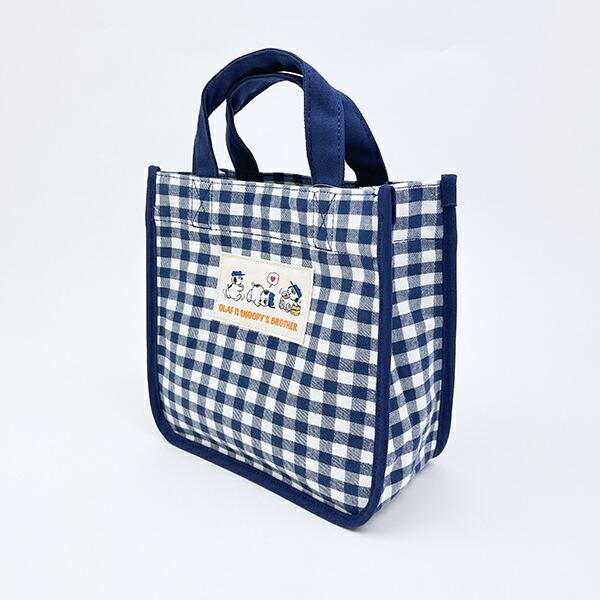 スヌーピー オラフ ランチトートバッグ ネイビーチェック SNOOPY 商品画像3：キャラグッズPERFECT WORLD TOKYO