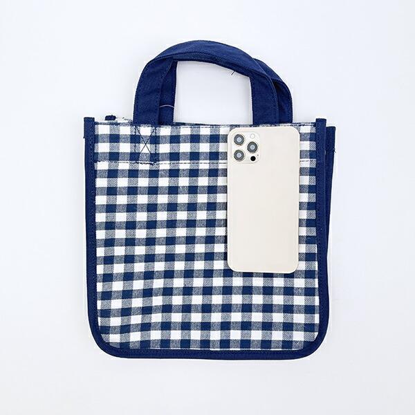 スヌーピー オラフ ランチトートバッグ ネイビーチェック SNOOPY 商品画像6：キャラグッズPERFECT WORLD TOKYO